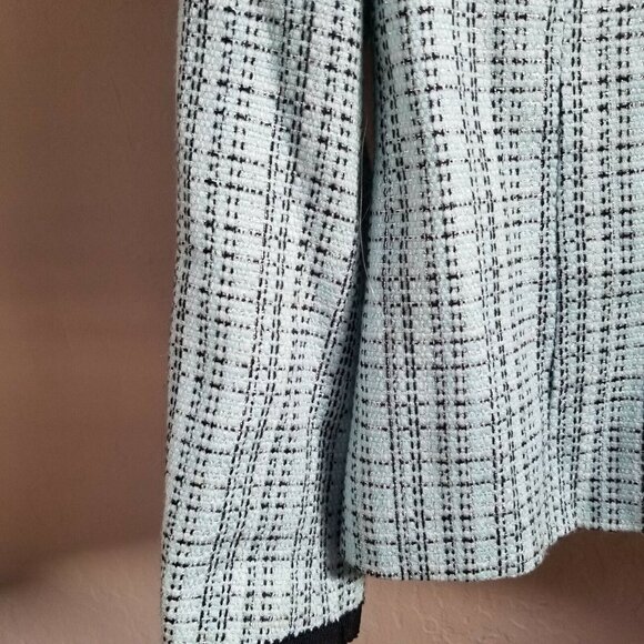 Sag Harbor Womens 8P Light Blue Plaid Metallic Tweed Baler Jacket Three-Button - Picture 3 of 7